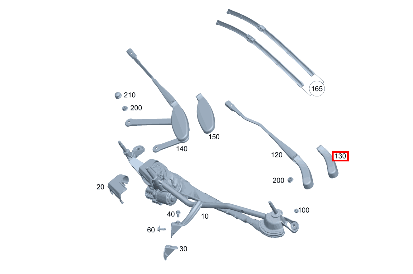 Abdeckung Wischerarm Für Fahrerseite Mercedes-AMG GLC 63 S 4MATIC+ Coupé 253