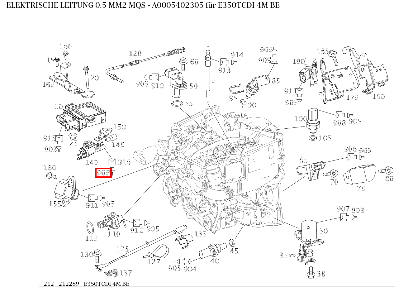 Elektrische Leitung 0.5 MM2 MQS E350TCDI 4M BE 212 Elektrische Leitung 0.5 MM2 MQS E350TCDI 4M BE 212