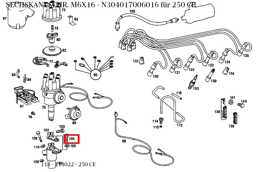Sechskantschraube M6X16 250 CE 114 Sechskantschraube M6X16 250 CE 114