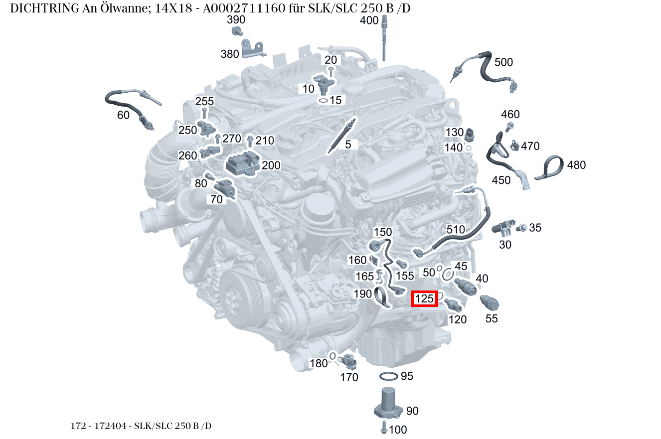 Dichtring An Ölwanne; 14X18 SLK/SLC 250 B /D 172