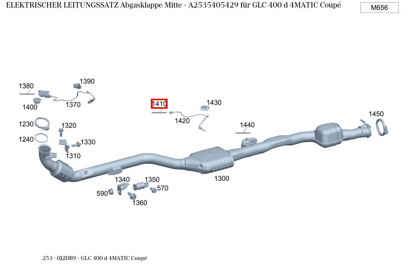 Elektrischer Leitungssatz Abgasklappe Mitte GLC 400 d 4MATIC Coupé 253 Elektrischer Leitungssatz Abgasklappe Mitte GLC 400 d 4MATIC Coupé 253