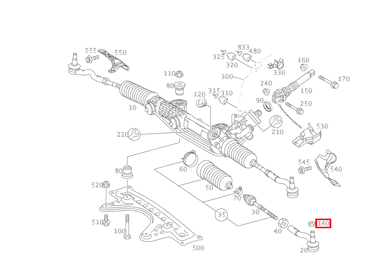 Sechskantmutter SPURSTANGE AN ACHSSCHENKEL; M14X1,5 E 220 CDI T-Modell 212