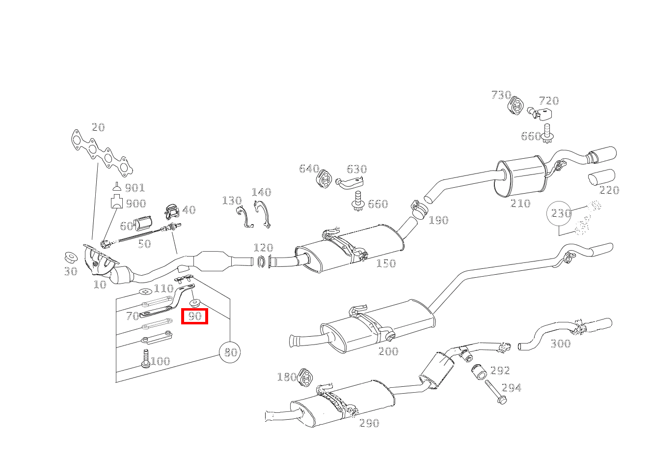 Sechskantmutter HALTER AN AUSPUFFROHR; M8 B 180 246