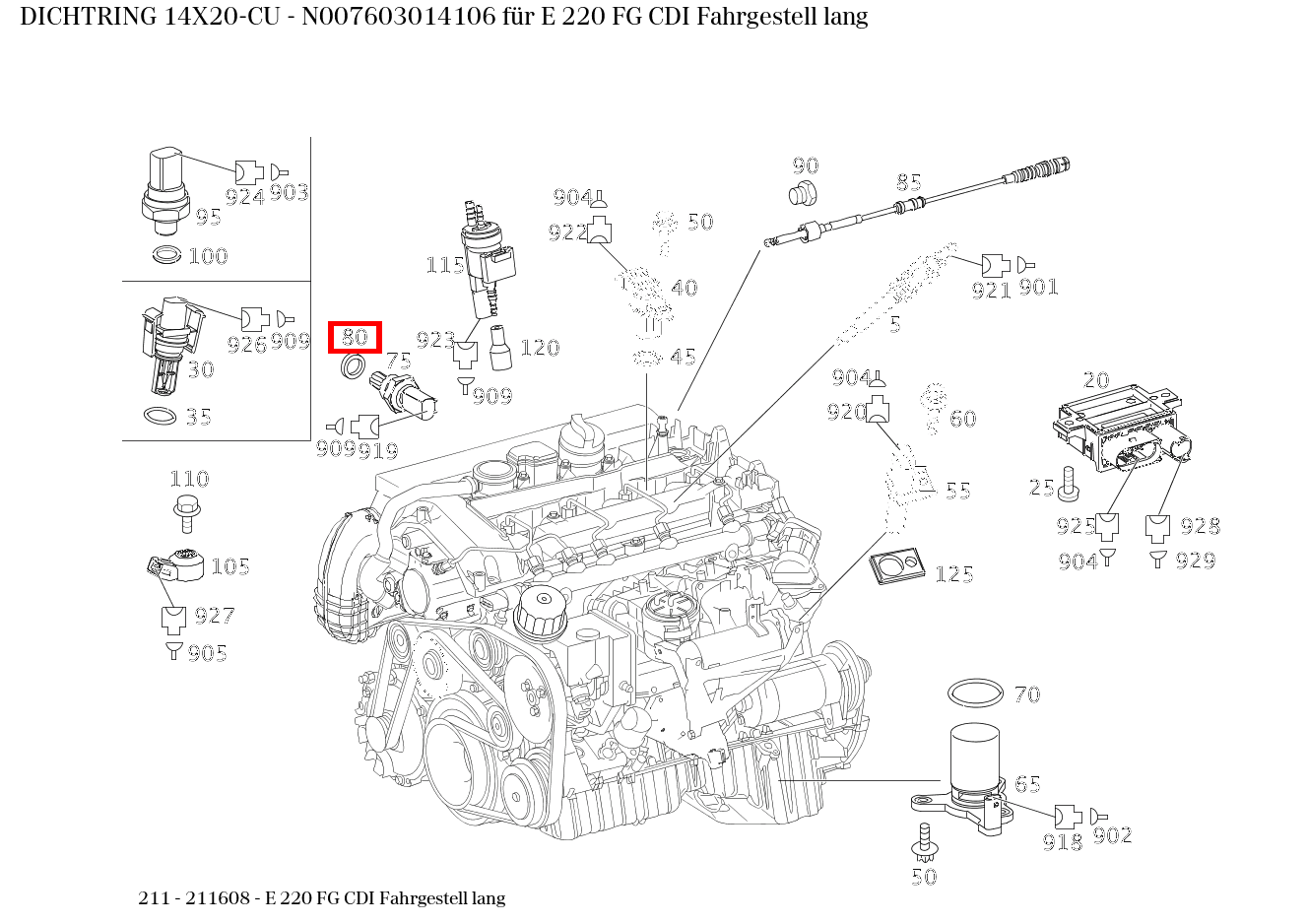 Dichtring 14X20-CU E 220 FG CDI Fahrgestell lang 211 Dichtring 14X20-CU E 220 FG CDI Fahrgestell lang 211