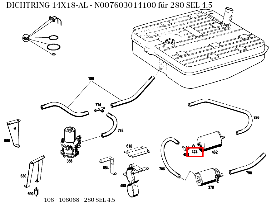 Dichtring 14X18-AL 280 SEL 4.5 108 Dichtring 14X18-AL 280 SEL 4.5 108