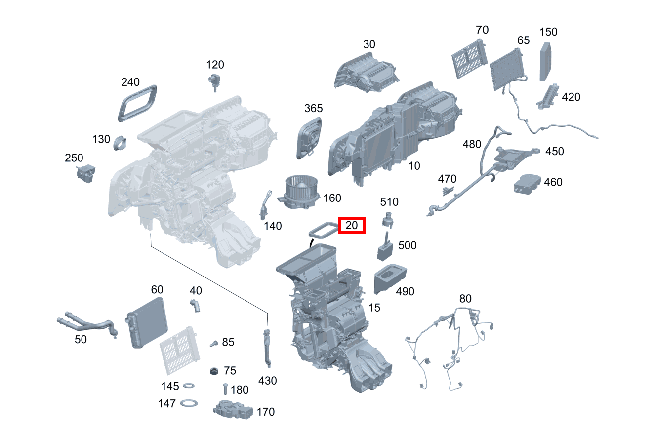 ABDICHTUNG LUFTKANAL Dichtung GLE 300 d 4MATIC 205