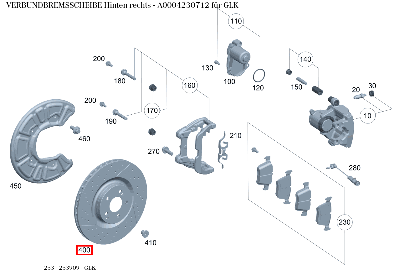 Verbundbremsscheibe Hinten rechts GLK 253 Verbundbremsscheibe Hinten rechts GLK 253