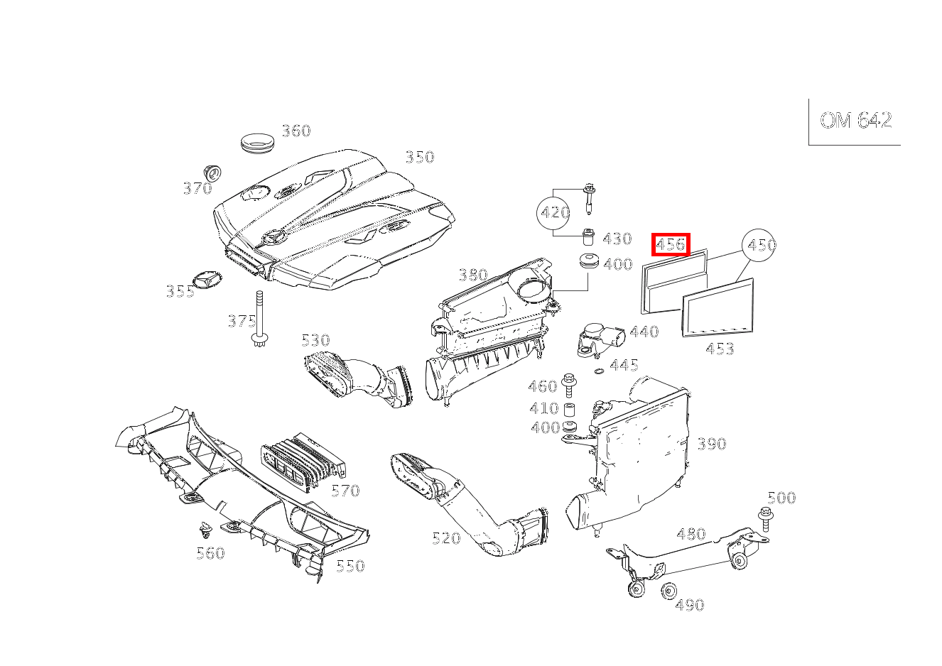 Luftfiltereinsatz Links GLK320CDI 4M 204