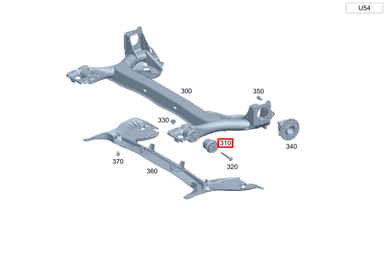 Elastomerlager Hinterachse rechts GLA 250 e 247 Elastomerlager Hinterachse rechts GLA 250 e 247