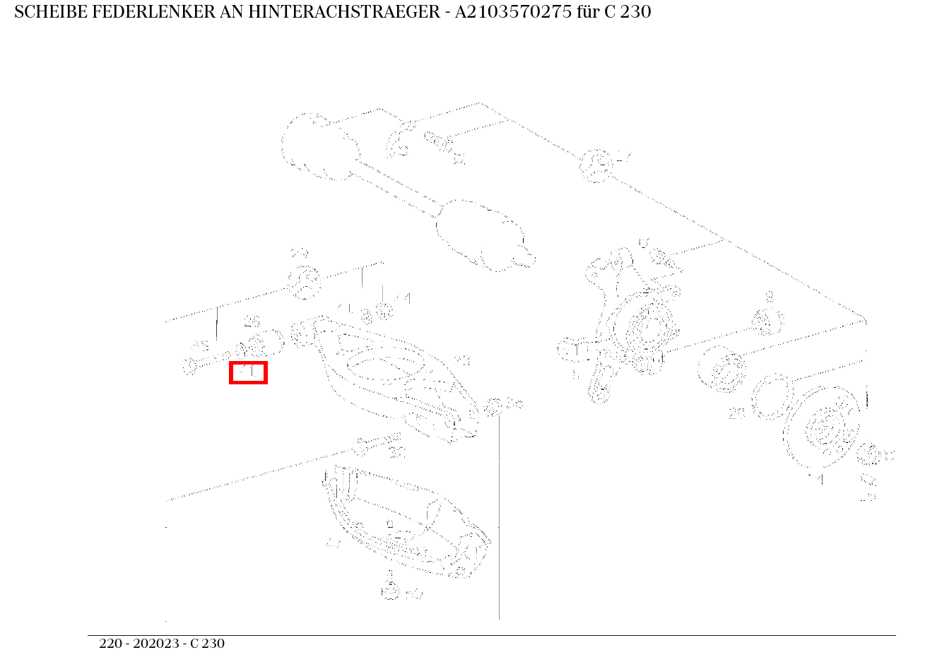 Scheibe FEDERLENKER AN HINTERACHSTRAEGER C 230 220