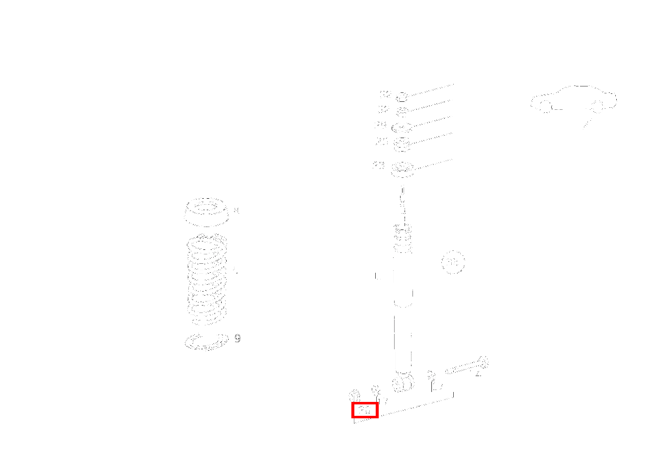 Sechskantmutter STOSSDAEMPFER AN FEDERLENKER; M10 CLK 55 AMG CABR. 208