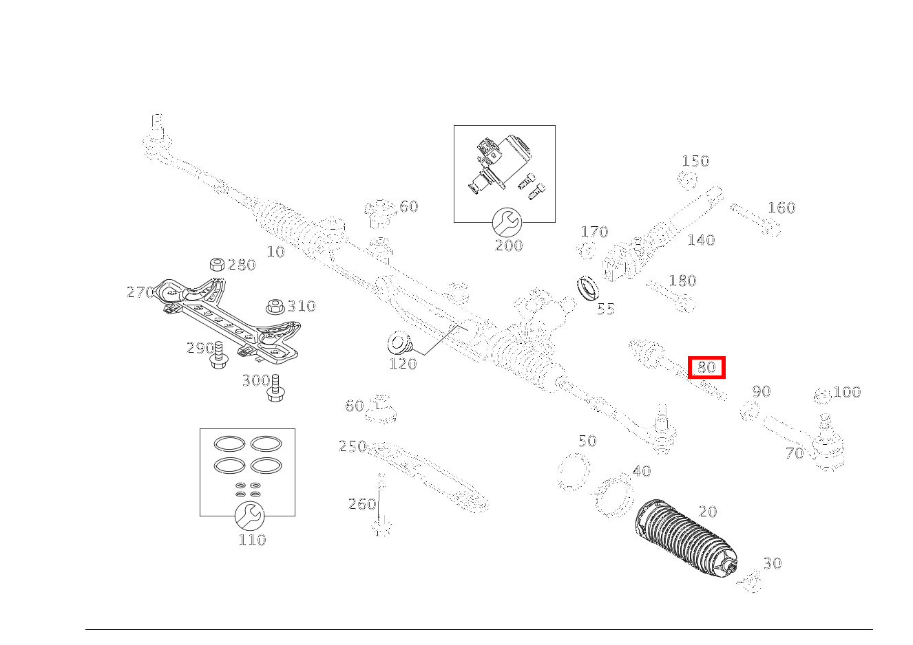 Spurstange INNEN LINKS UND RECHTS C 220 d T-Modell 205