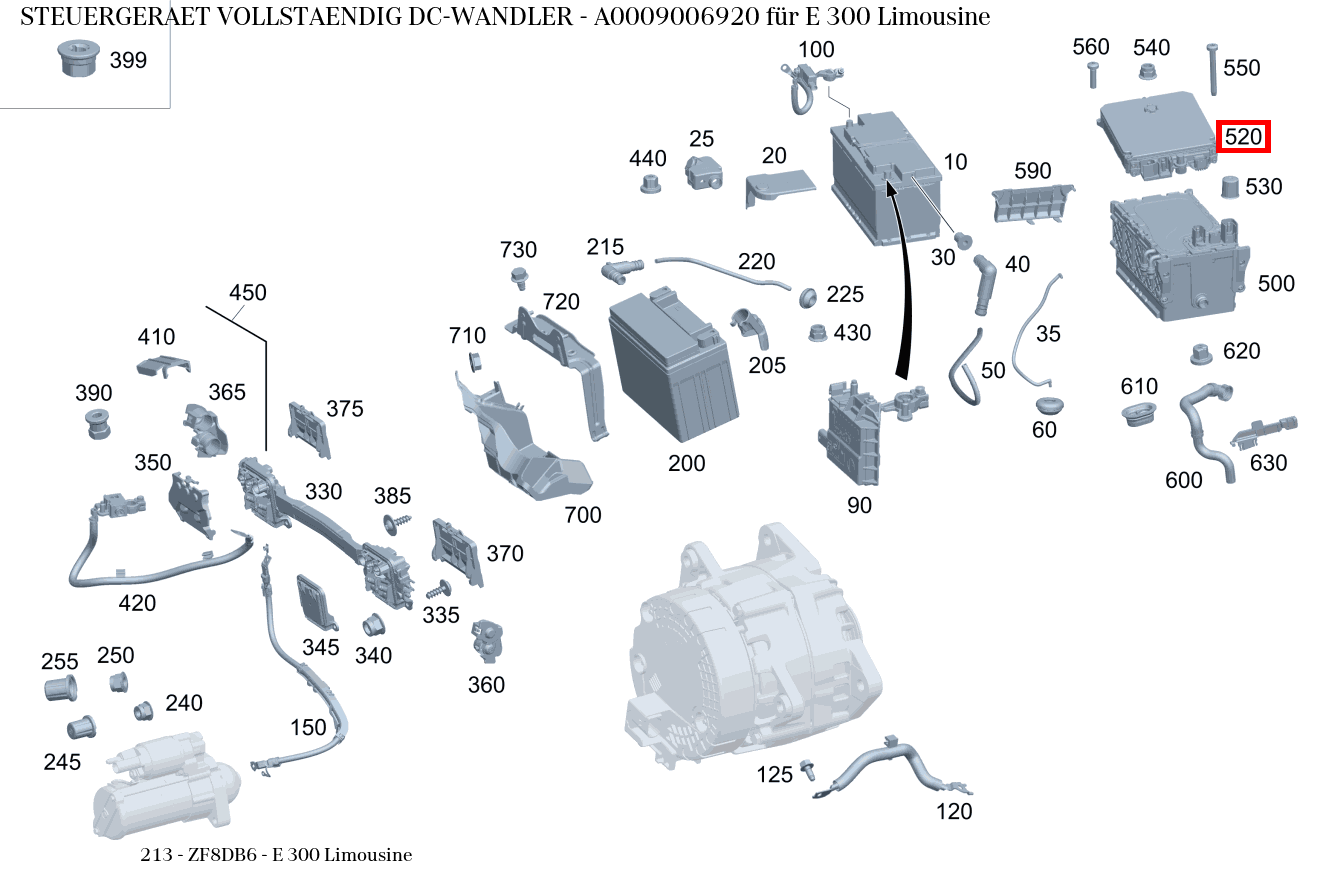 Steuergerät vollständig DC-WANDLER E 300 Limousine 213 Steuergerät vollständig DC-WANDLER E 300 Limousine 213
