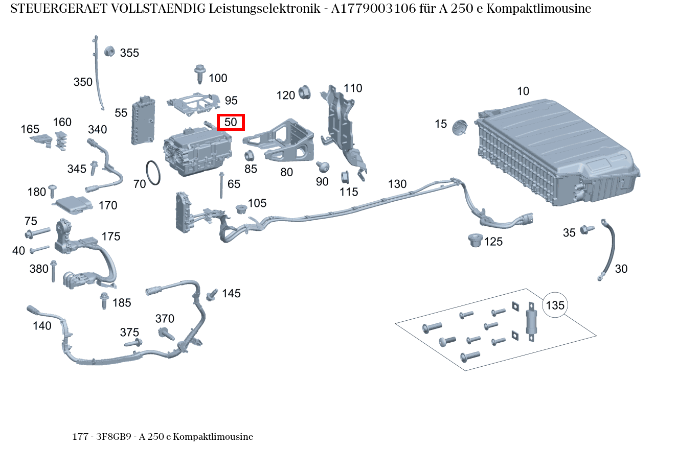 Steuergerät vollständig Leistungselektronik A 250 e Kompaktlimousine 177 Steuergerät vollständig Leistungselektronik A 250 e Kompaktlimousine 177