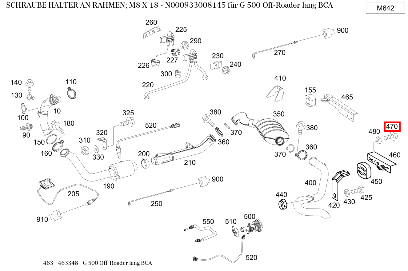 Schraube HALTER AN RAHMEN; M8 X 18 G 500 Off-Roader lang BCA 463 Schraube HALTER AN RAHMEN; M8 X 18 G 500 Off-Roader lang BCA 463