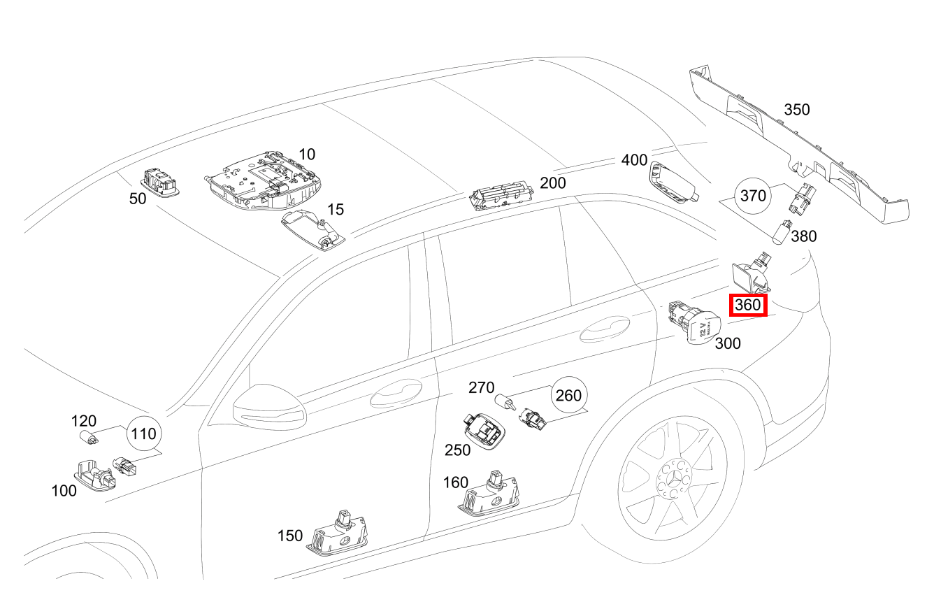 Innenleuchte Rückwandtür unten GLC 200 4MATIC 293