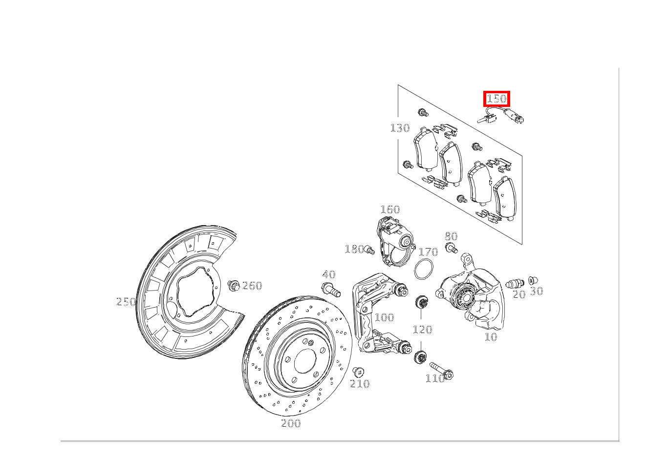 Belagverschleisssensor Bremsbelagverschleißanzeige Mercedes-Maybach S 560 4MATIC 222