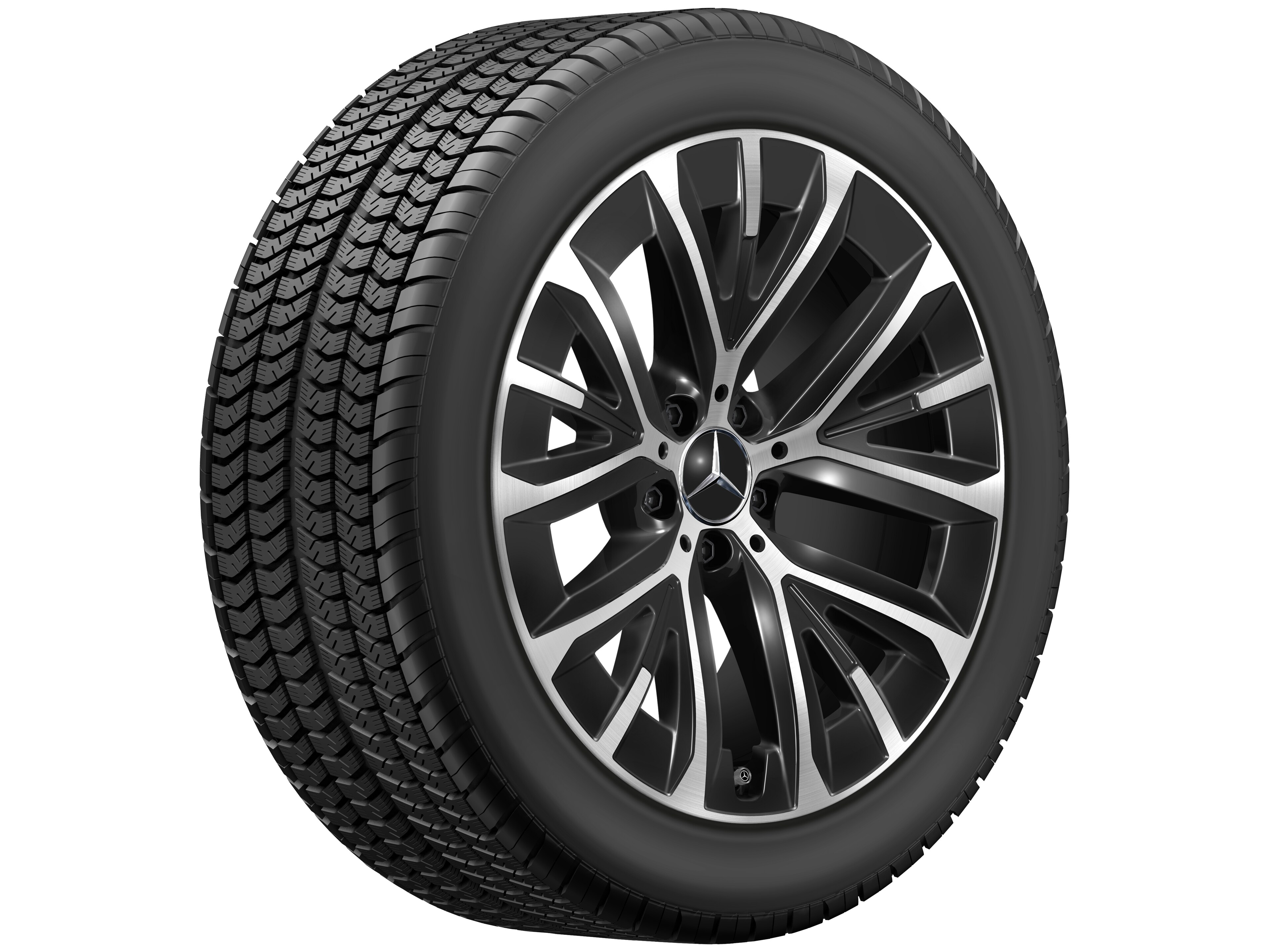 5-Y-Speichen-Rad, Aero, 19 Zoll, glanzgedreht 10 J x 19 ET 48,1, schwarz, glanzgedreht