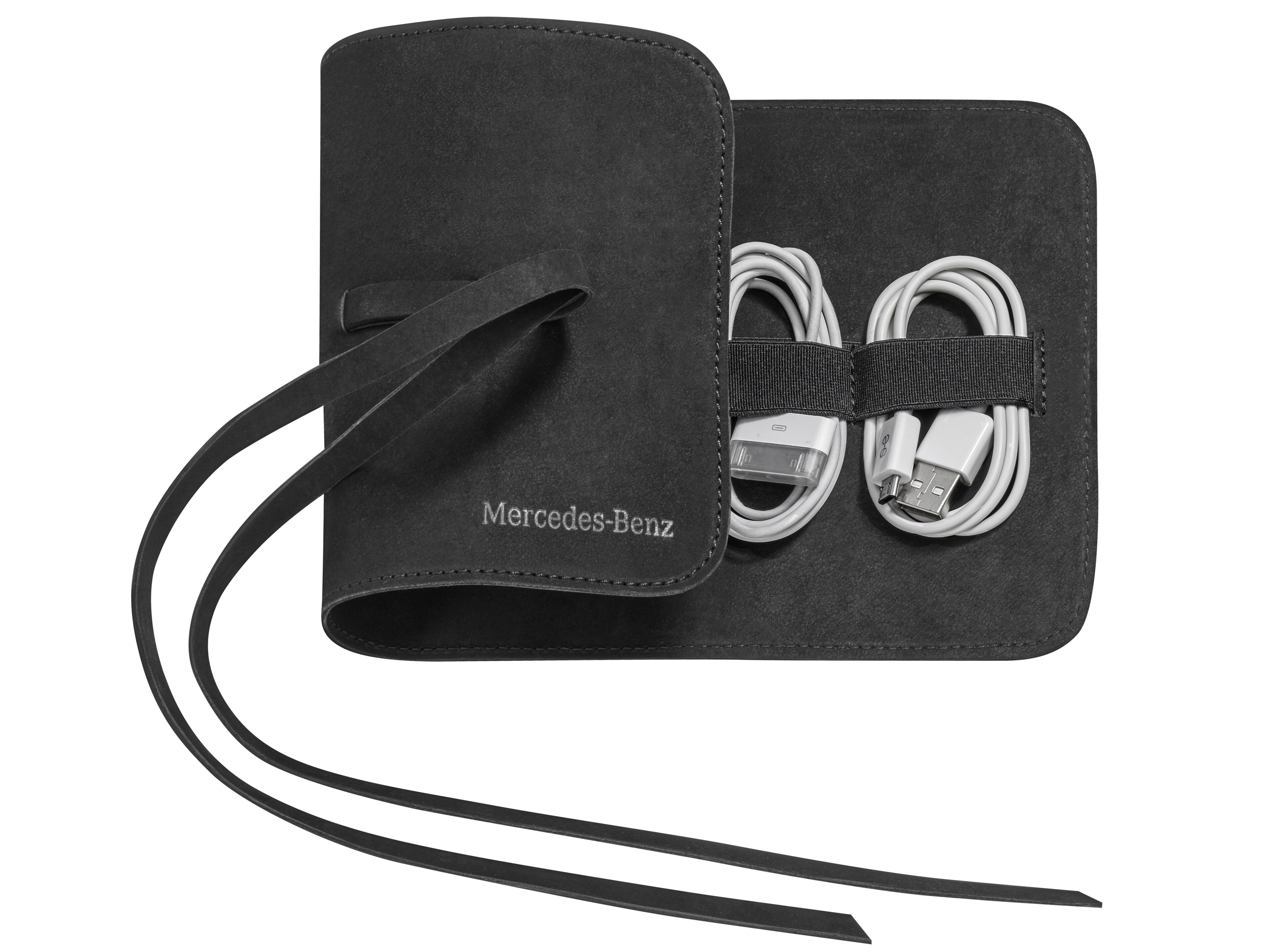 Mercedes-Benz - Kabel-Organizer schwarz, Nubukleder