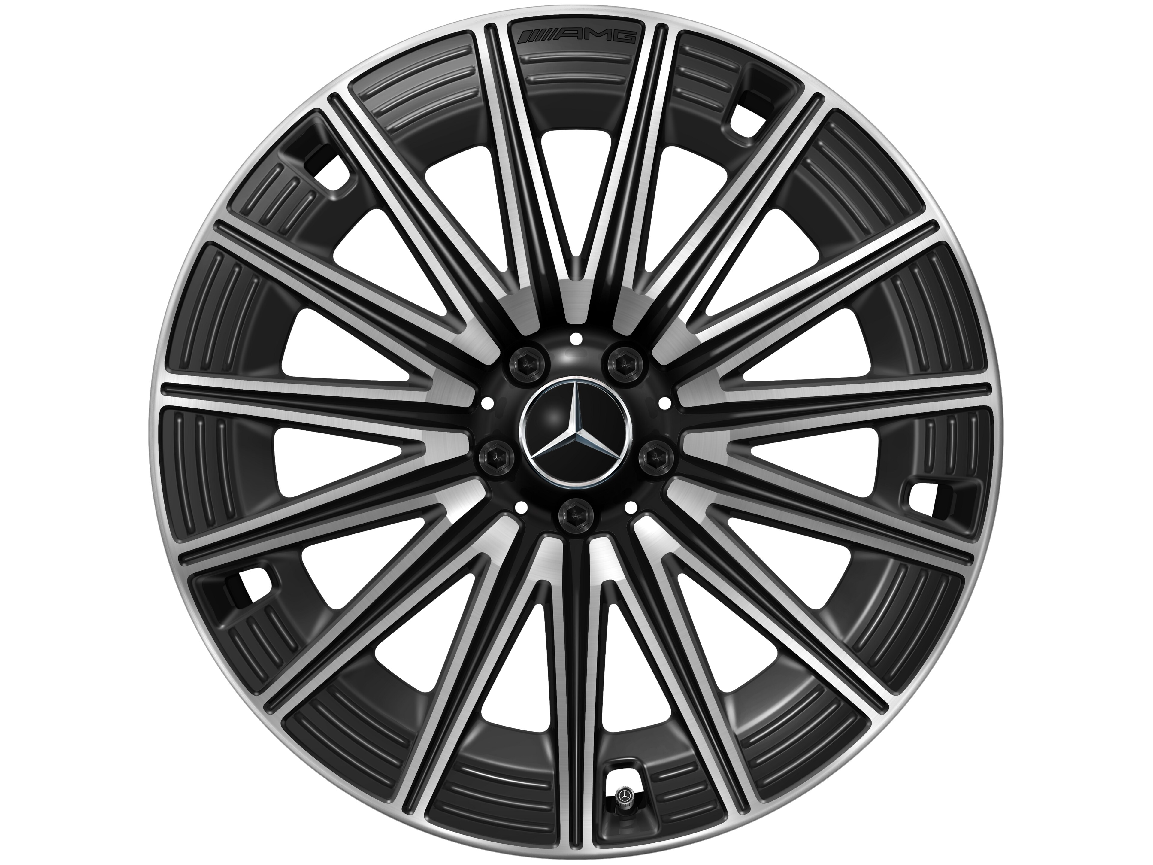 Mercedes-Benz - AMG Vielspeichen-Rad, 21 Zoll, 9,5 J x 21 ET 51, schwarz, glanzgedreht