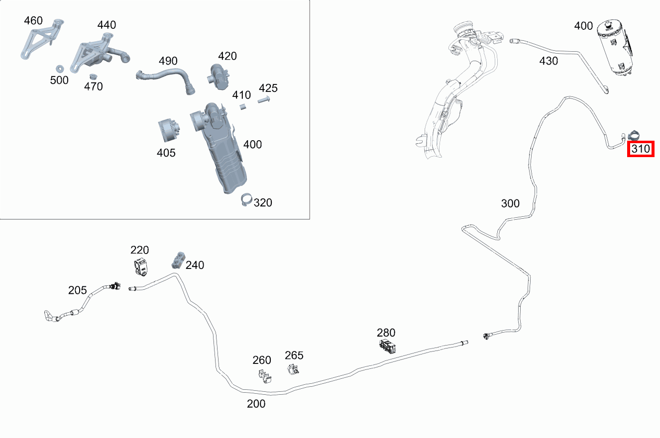 Schlauchschelle AN REGENERIERLEITUNG; 14.5-15.5 MM E 300 e T-Modell 213