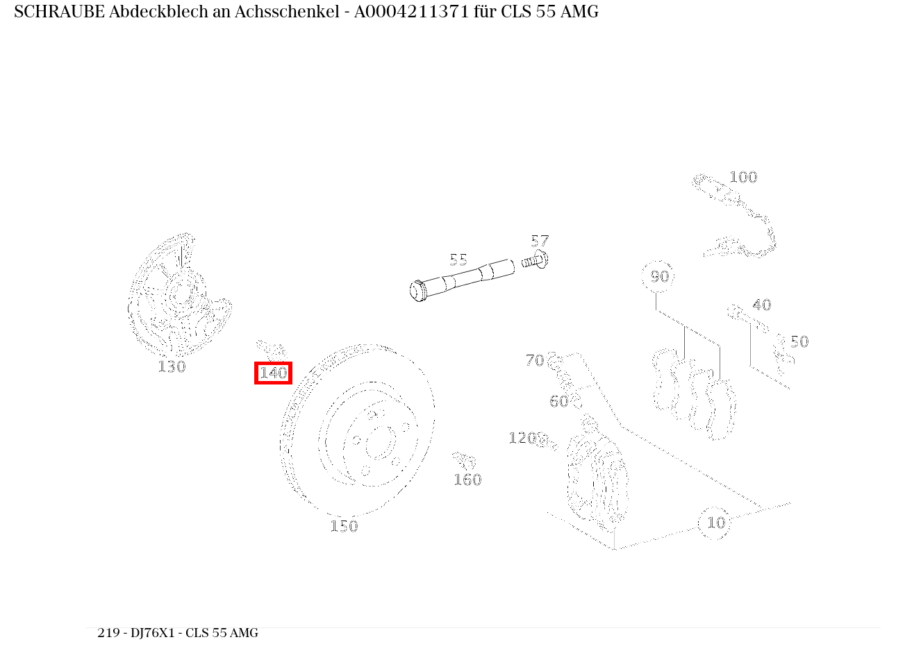 Schraube Abdeckblech an Achsschenkel CLS 55 AMG 219 Schraube Abdeckblech an Achsschenkel CLS 55 AMG 219