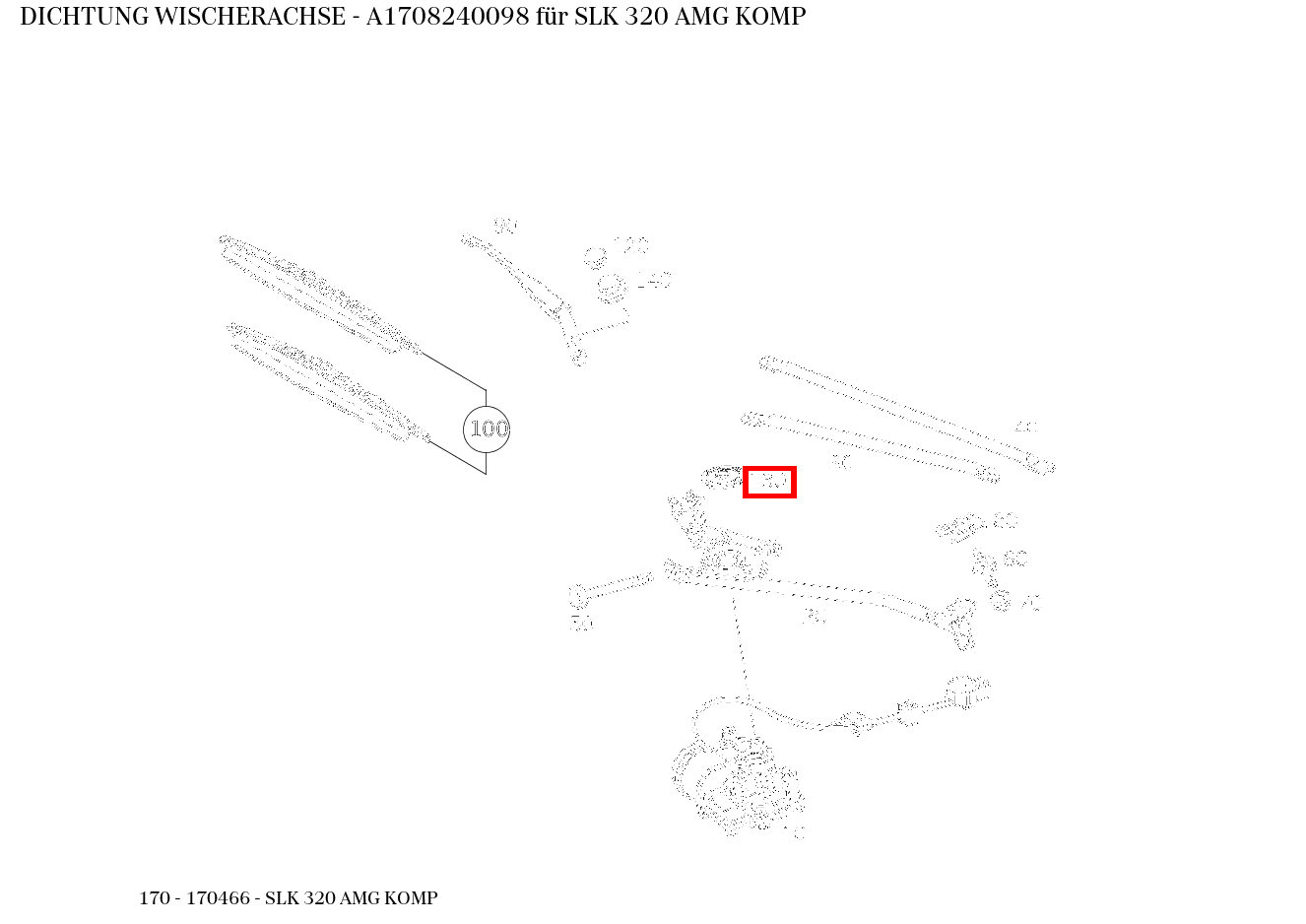 ABDICHTUNG WISCHERACHSE SLK 320 AMG KOMP 170