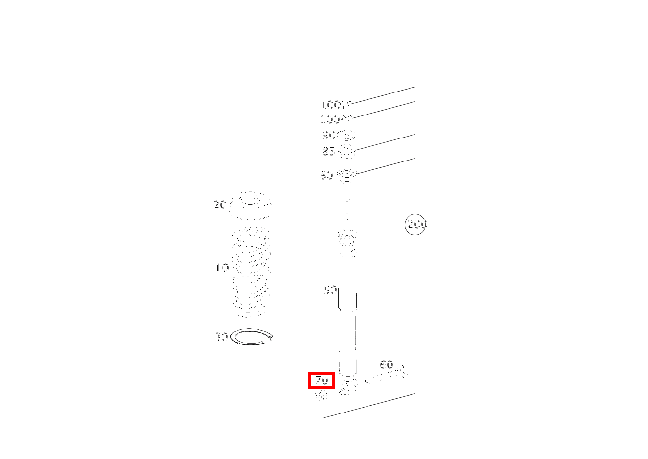 Mutter STOSSDAEMPFER AN HINTERACHSE; M10 C 220 d T-Modell 205