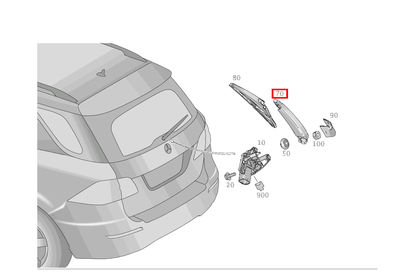 SCHEIBENWISCHERARM HECKWISCHER GLE 350 4MATIC 166 SCHEIBENWISCHERARM HECKWISCHER GLE 350 4MATIC 166