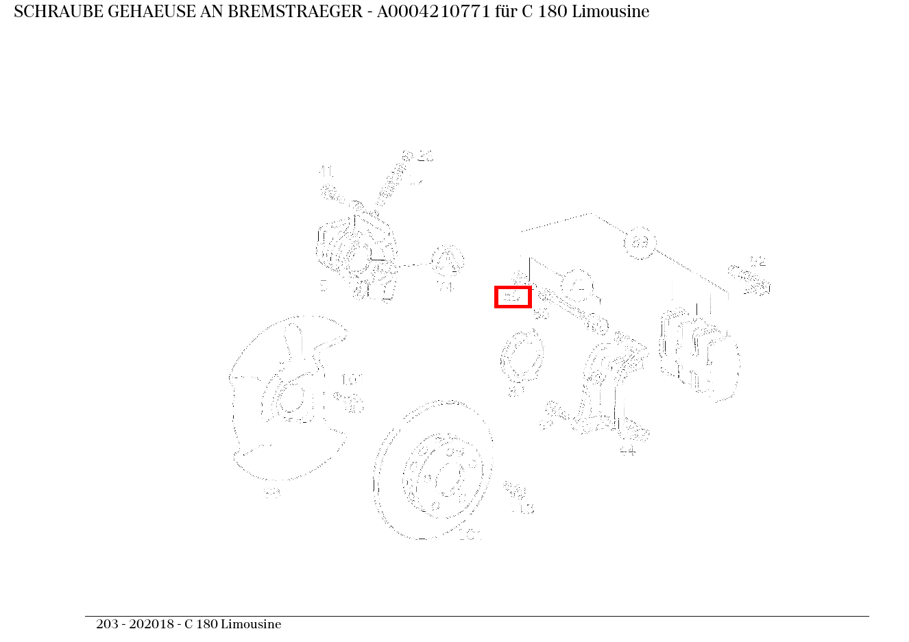 Schraube GEHAEUSE AN BREMSTRAEGER C 180 Limousine 203