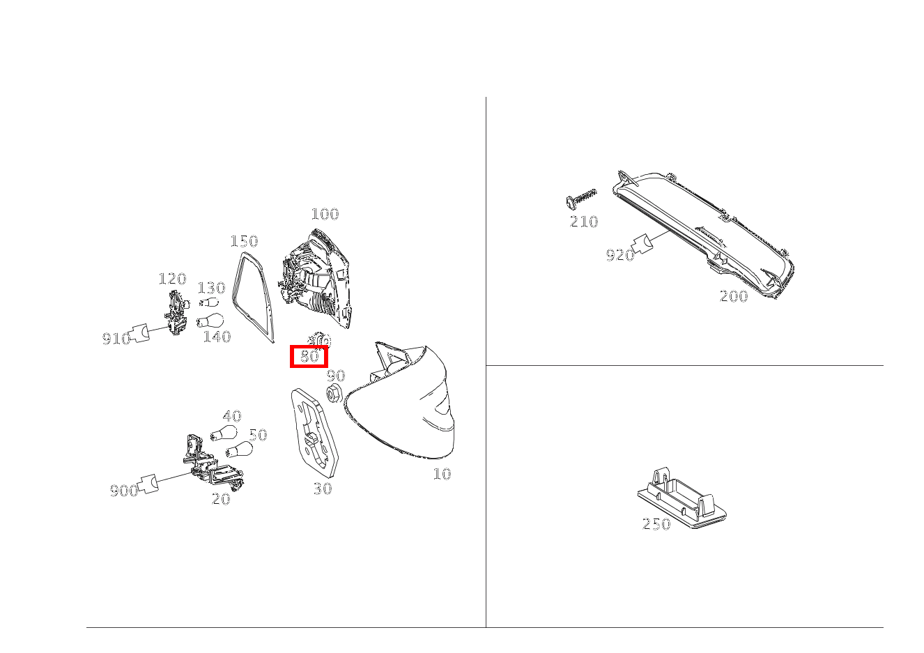 Klammer BEFESTIGUNG RECHTE SCHLUSSLEUCHTE AN SEITENWAND ELECTRIC DRIVE 242