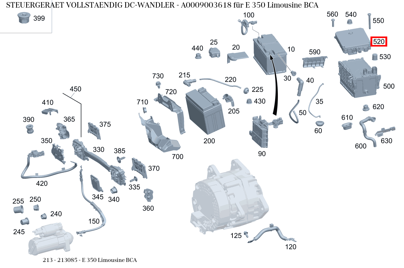 Steuergerät vollständig DC-WANDLER E 350 Limousine BCA 213 Steuergerät vollständig DC-WANDLER E 350 Limousine BCA 213