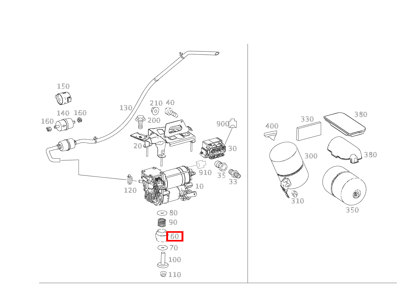 PUFFER MIT DURCHGANGSLOCH KOMPRESSOR AN HALTER Mercedes-AMG GLE 63 S 4MATIC Coupé 292