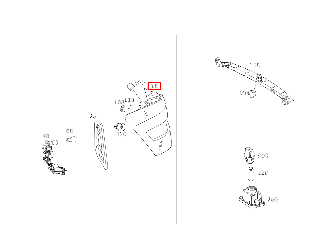 Heckleuchtenkombination LINKS GLK220BT 4M 204
