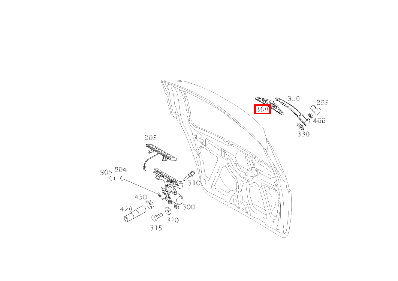 Wischerblatt RUECKWANDTUER A 200 COUPE BCA 169 Wischerblatt RUECKWANDTUER A 200 COUPE BCA 169