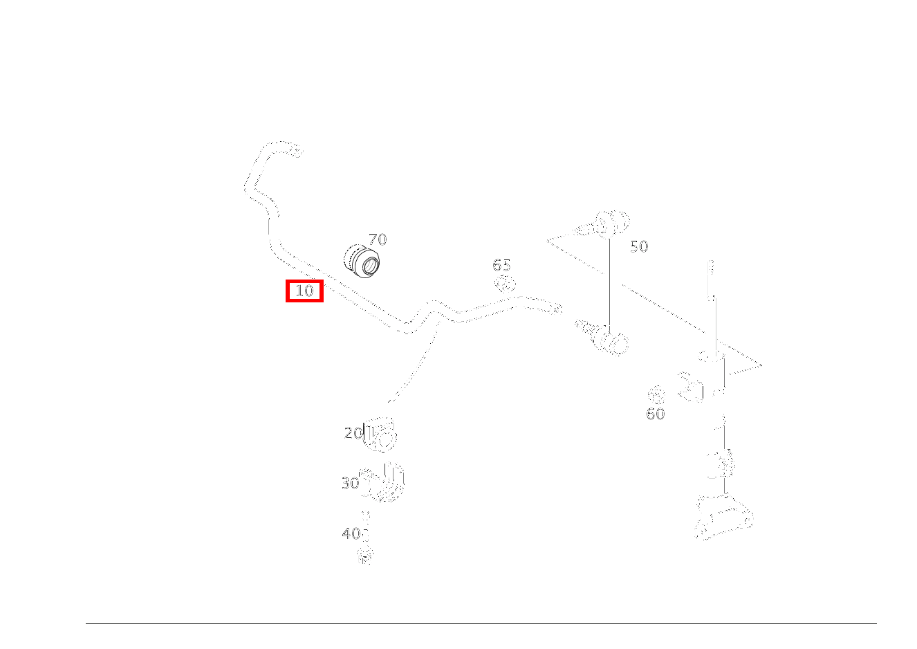 Drehstab VORN, MIT GUMMILAGER; D= 22 MM CLC 350 Sportcoupé 203
