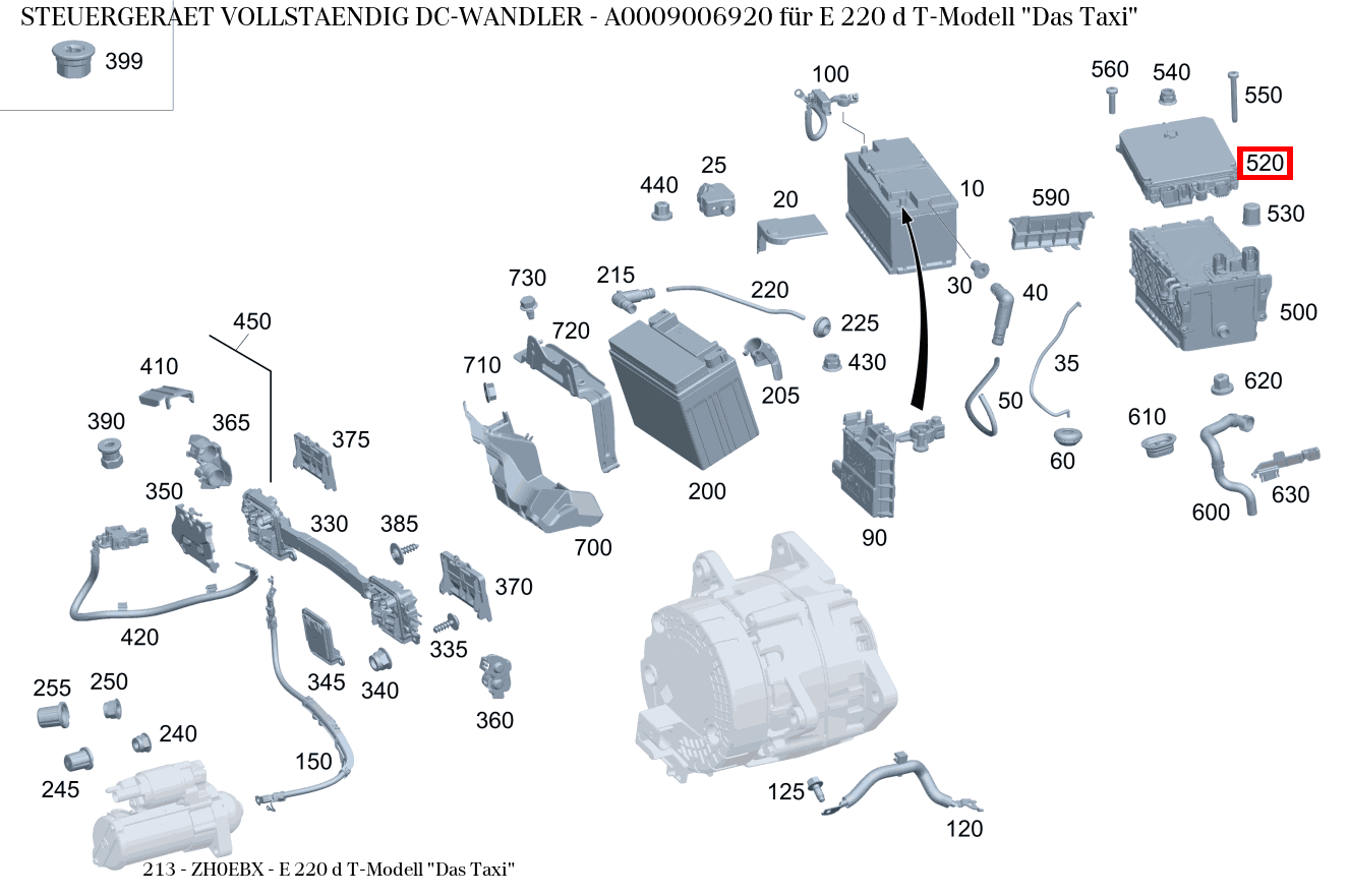 Steuergerät vollständig DC-WANDLER E 220 d T-Modell "Das Taxi" 213 Steuergerät vollständig DC-WANDLER E 220 d T-Modell "Das Taxi" 213