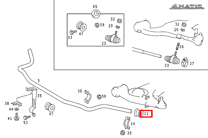 Elastomerlager DREHSTAB AN QUERLENKER B 180 247