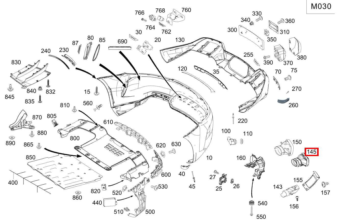 Endrohrblende LINKS Mercedes-AMG GT Roadster 190