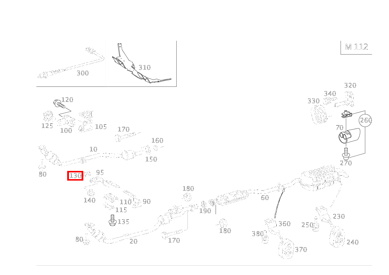 Platte HALTER AN AUSPUFFROHR VORN C 320 Sportcoupé 203