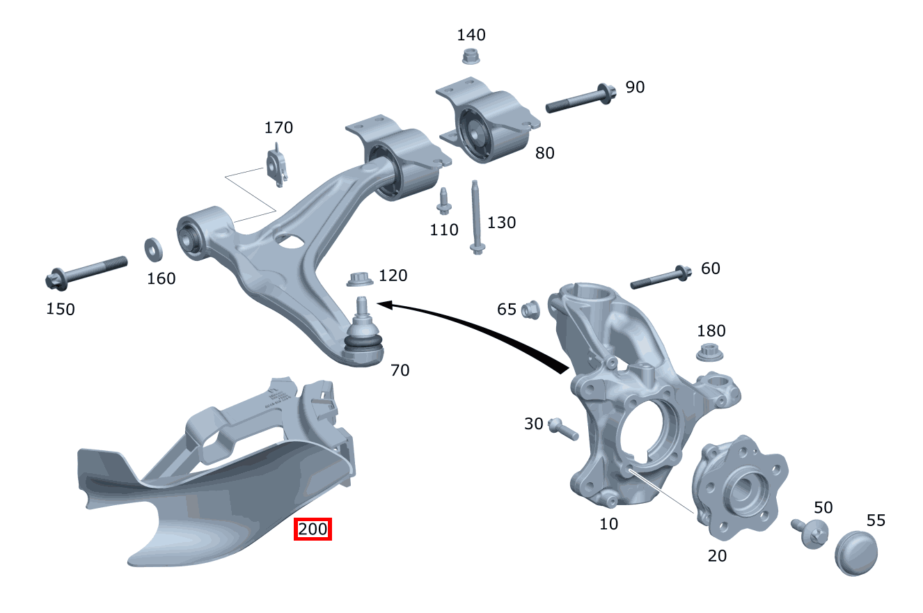 LEITSCHAUFEL An Querlenker links Mercedes-AMG CLA 45 S 4MATIC+ Coupé 205 LEITSCHAUFEL An Querlenker links Mercedes-AMG CLA 45 S 4MATIC+ Coupé 205