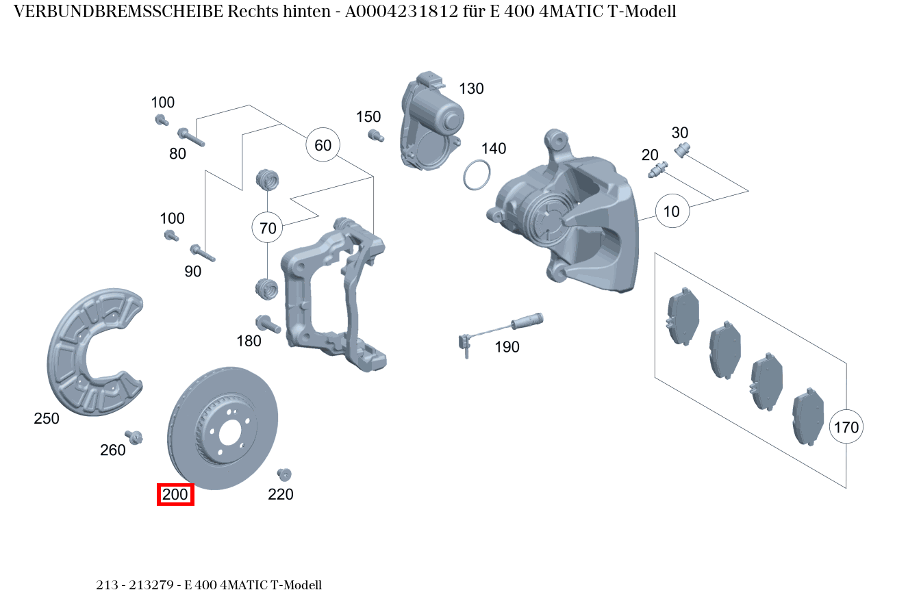 Verbundbremsscheibe Rechts hinten E 400 4MATIC T-Modell 213 Verbundbremsscheibe Rechts hinten E 400 4MATIC T-Modell 213
