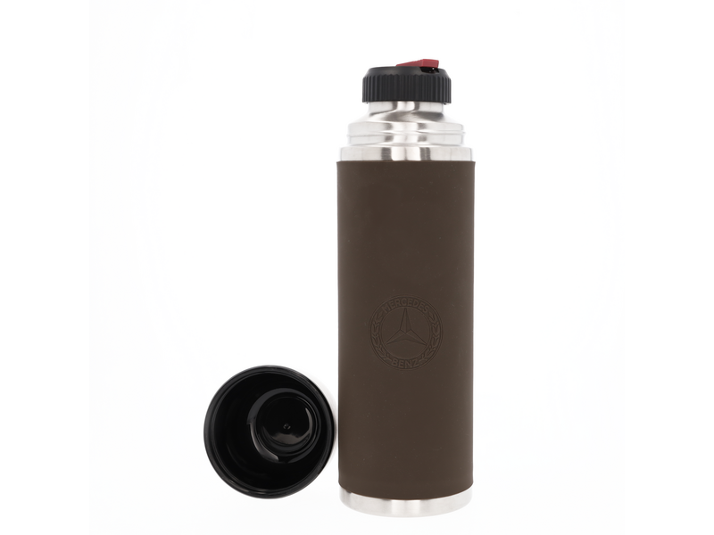 Isolierflasche, 1,0 l braun, Edelstahl/Silikon/Kunststoff