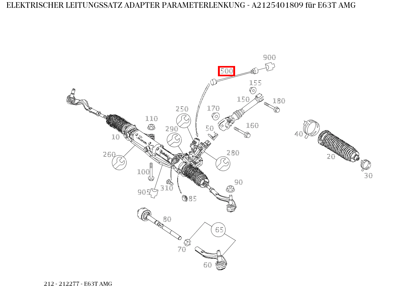 Elektrischer Leitungssatz ADAPTER PARAMETERLENKUNG E63T AMG 212 Elektrischer Leitungssatz ADAPTER PARAMETERLENKUNG E63T AMG 212
