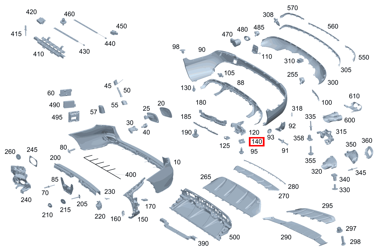 STECKMUTTER An Heckmittelstück GLC 220 d 4MATIC 254