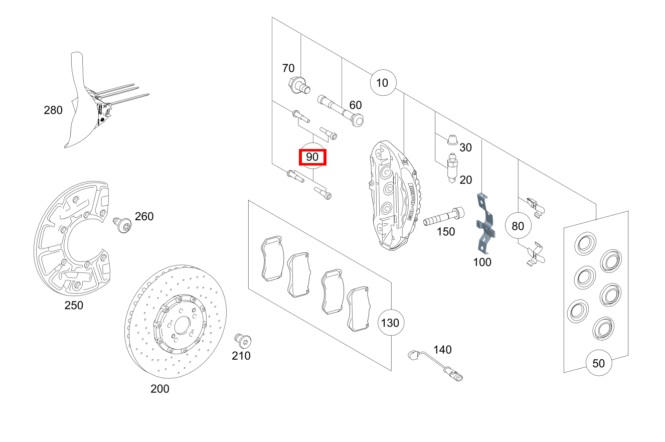 TEILESATZ FUEHRUNGSBOLZEN Teilesatz links und rechts Mercedes-AMG GT 53 4MATIC+ 290