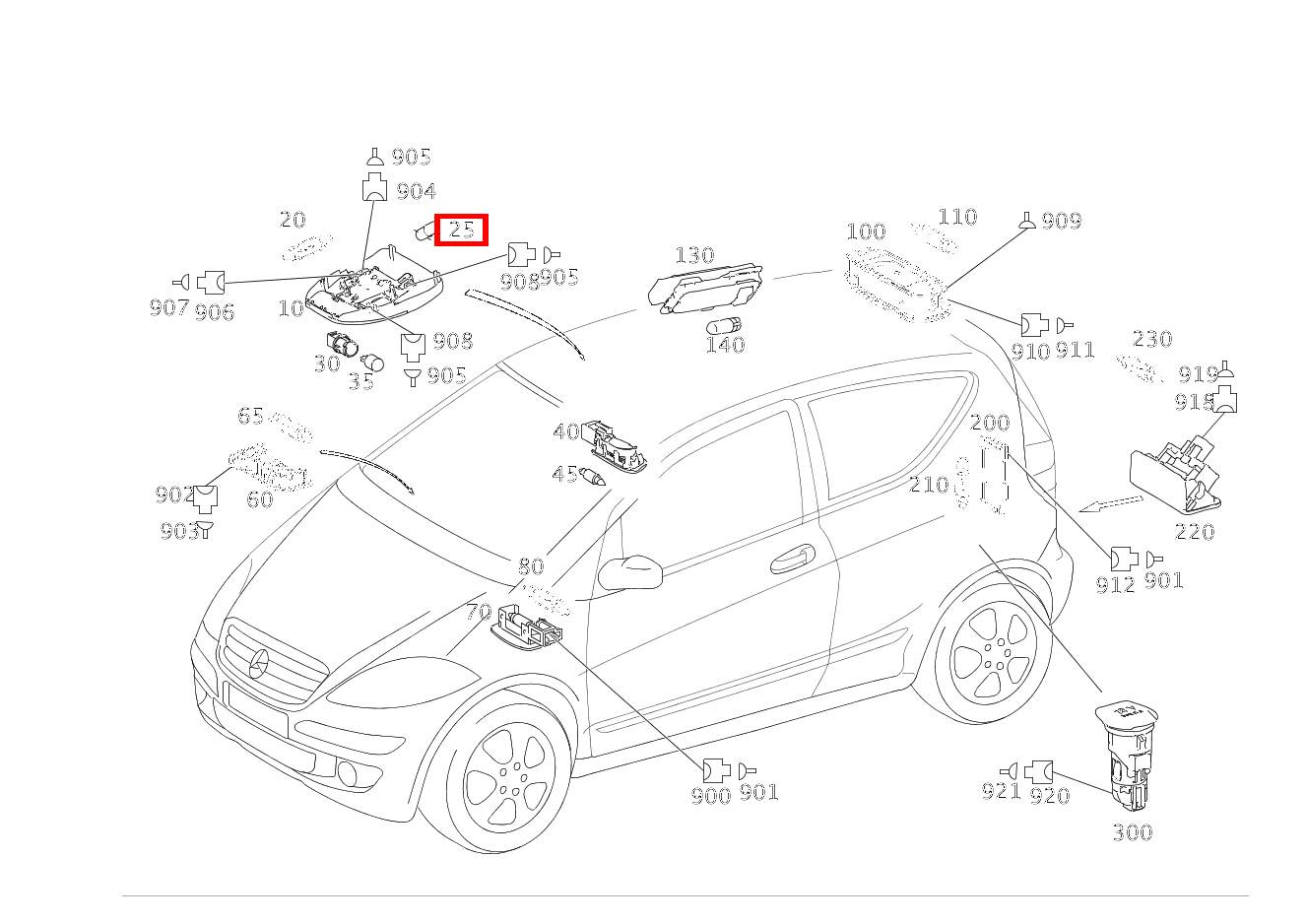 Glühlampe DACHBEDIENEINHEIT; 12V-6W A 200 TURBO COUPE 169 Glühlampe DACHBEDIENEINHEIT; 12V-6W A 200 TURBO COUPE 169