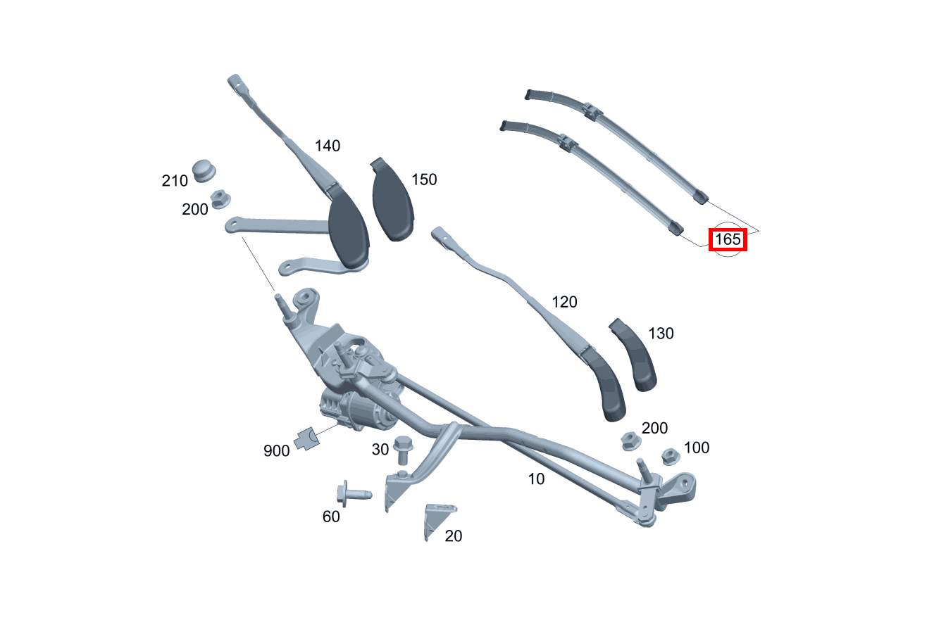 SATZ WISCHERBLATT Wischerset, Fahrer- und beifahrerseitig E 200 Limousine 213