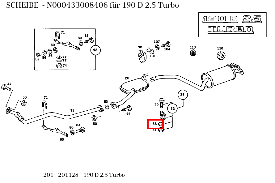 Scheibe 190 D 2.5 Turbo 201