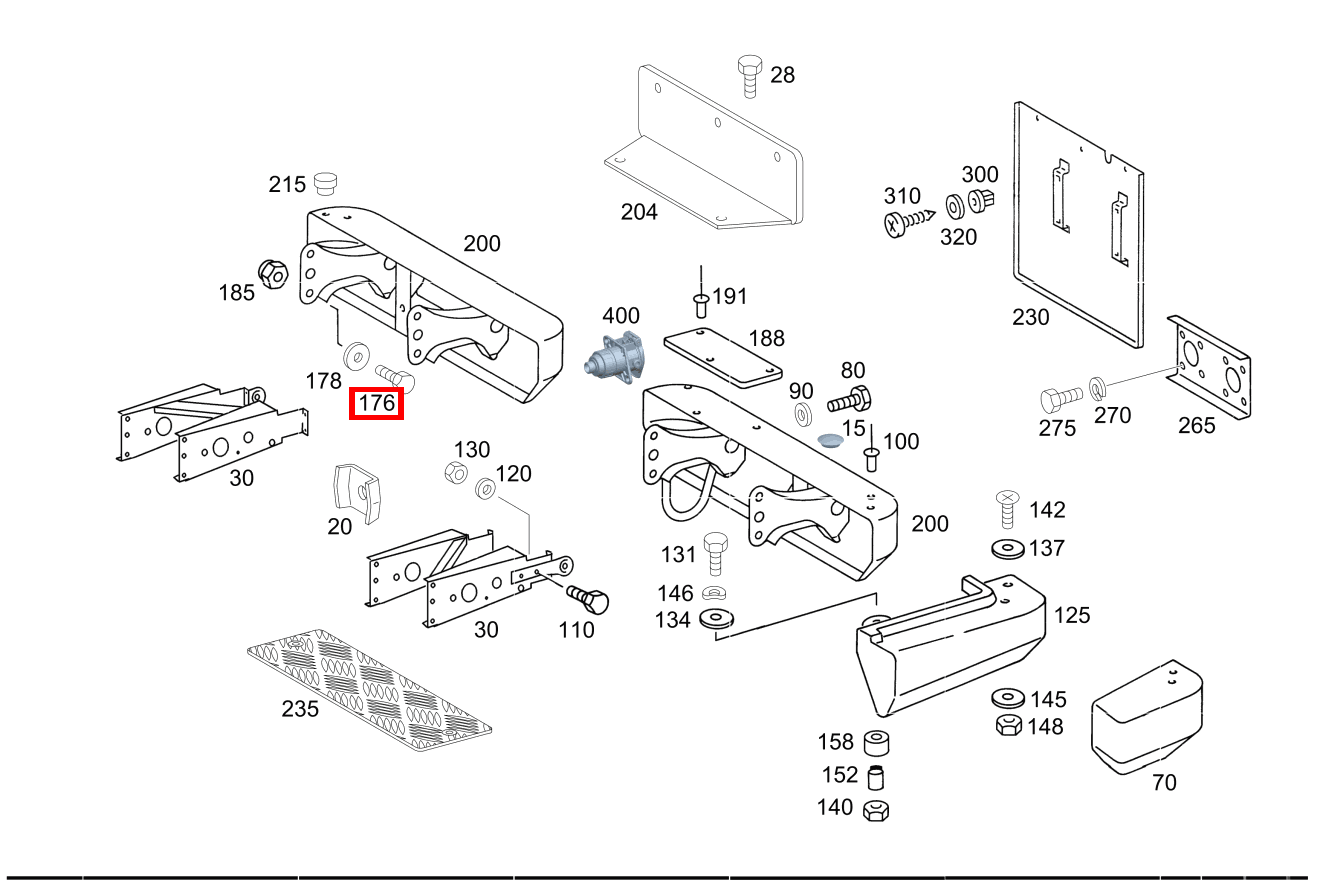 Sechskantschraube Stoßfänger an Rahmen; M10X25 G 280CDI 4X4 2850 461 Sechskantschraube Stoßfänger an Rahmen; M10X25 G 280CDI 4X4 2850 461